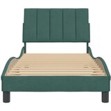  Posteljni okvir z vzglavjem temno zelen 90x190 cm žamet, (21081860) | Shoptok.si