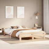 Maison Chic Posteljni okvir - Dvoposteljna postelja - Zakonska postelja brez vzmetnice 140x200 cm trdna borovina-J10872, (21761231) | Shoptok.si