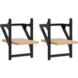 Maison Chic 2 kosi Stenske Police - Viseče police s prečkami sonoma hrast 20x25x30 cm, (21793779) Cene