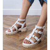  White gladiator sandals fastened at the ankle Badana Cene