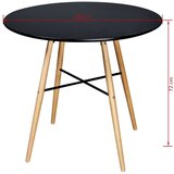  Blagovaonski Stol MDF Okrugli Crni | shoptok.hr