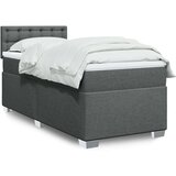 vidaXL Box spring postelja z vzmetnico temno siva 90x200 cm blago | Shoptok.si