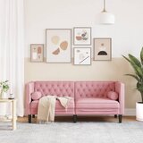  Chesterfield sofa s jastucima za 2 osobe, ružičasti baršun | Shoptok.si