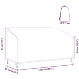 vidaXL Pokrivač za vrtnu klupu Crna 205 x 85 x 65 / 94 cm 420D tkanina | shoptok.hr