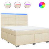 vidaXL Krevet s oprugama i madracem krem 180x200 cm od tkanine | shoptok.hr