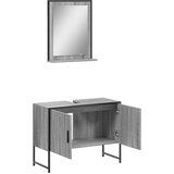  2-dijelni set kupaonskih ormarića boja hrasta sonome drveni Siva | shoptok.hr