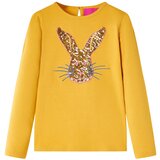vidaXL Otroška majica z dolgimi rokavi oker 104 Cene