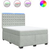 Maison Chic Box spring postelja - Vzmetna postelja z vzmetnico svetlo siva 140x200 cm žamet SL23615, (21891638) | Shoptok.si