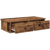 vidaXL Stenska polica s predali starinski les 60x28x15 cm inž. les | Shoptok.si