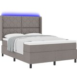 vidaXL Box Spring Postelja z Mattresom in LED Taupe 140x190 cm Tkanina, (22049353) | Shoptok.si