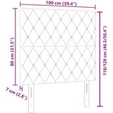  LED glava kreveta s LED trakama s uzglavljem Crna 100 cm Baršun | shoptok.hr