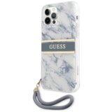  GUHCP12LKMABBL za iPhone 12 Pro Max - sivo moder marmor shock silikonski ovitek s sivo modro zapestnico Cene