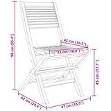  Sklopive vrtne stolice 4 kom 47x62x90 cm od masivne tikovine | Shoptok.si