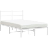  Metalni okvir za krevet s uzglavljem bijeli 120 x 190 cm | shoptok.hr