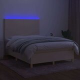  Krevet box spring s madracem LED krem 140x200 cm od tkanine | shoptok.hr