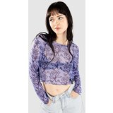Santa Cruz Delfino Flower Mesh Crop Majica z dolgimi rokavi blue / dark blue | Shoptok.si