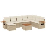 vidaXL 9-dijelni set vrtnih sofa s jastucima bež od poliratana | shoptok.hr