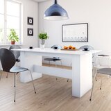 vidaXL Jedilna miza visok sijaj bela 180x90x76 cm iverna plošča | Shoptok.si
