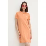 Polo Ralph Lauren Bombažna obleka oranžna barva, 211799490016