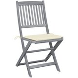 Maison Chic Zložljivi Vrtni Stoli - Stol za vrti 4 kosi z blazinami trden akacijev les JS2929, (21875960) | Shoptok.si