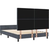 vidaXL Krevet Tamno Sivi 140x190 cm Baršun | shoptok.hr