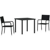 vidaXL set za objedovanje u vrtu 3 dijela Crni poli ratan | shoptok.hr