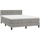  box spring s madracem LED svjetlosivi 140x190 cm baršun | shoptok.hr