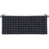  Jastuk za vrtnu klupu crni karirani 120 x 50 x 7 od tkanine | shoptok.hr