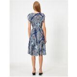 Koton Women's Navy Blue Short Sleeve Sal Patterned Dress | ePonuda.com