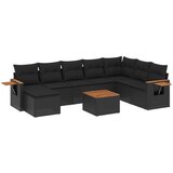 The Living Store Vrtna sedežna garnitura 9-delna z blazinami črn poli ratan - Vrtna Sedežna Garniture, (21443329) | Shoptok.si