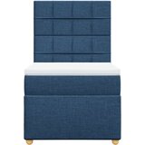  Krevet s oprugama i madracem plavi 100 x 200 cm od tkanine | shoptok.hr