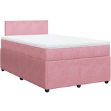 vidaXL Box spring postelja z vzmetnico roza 120x190 cm žamet | Shoptok.si