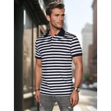 DStreet Koszulka męska polo w paski niebieska | Shoptok.si