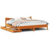 vidaXL Posteljni okvir s predali voščeno rjav 180x200cm trdna borovina, (21321642) | Shoptok.si