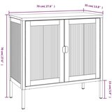  Komoda crna 70 x 35 x 70 cm od stakla i čelika | shoptok.hr