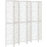 vidaXL Paravan 6-delni bel trden les pavlovnije | Shoptok.si