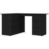 Maison Chic Kotna Pisalna miza - pisarniška miza - Računalniška miza črna 145x100x76 cm iverna plošča, (21785699) | Shoptok.si
