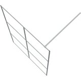 Pregrada za tuš srebrna 140 x 195 cm s prozirnim staklom ESG | shoptok.hr