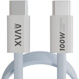 Avax Kabl CB610LB Magnety / USB-C to USB-C / 100W / 1.5m braided / Light Blue | Eponuda.com