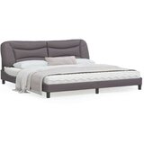  Okvir kreveta s LED svjetlima sivi 200 x 200 cm umjetna koža | shoptok.hr