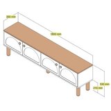 Hanah home TV ormarić Bohem 851, 180x53x35 cm, Krem | Eponuda.ba