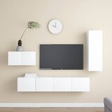 4-dijelni set TV ormarića bijeli od konstruiranog drva u
