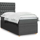  Krevet s oprugama i madracem tamnosivi 90x200 cm od tkanine | shoptok.hr
