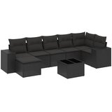 8-dijelni set vrtnih sofa od poliratana s jastucima crni | shoptok.hr