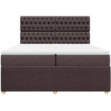  Krevet s oprugama i madracem tamnosmeđi 200x200 cm od tkanine | shoptok.hr