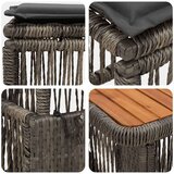  Vrtni set za objed s jastukom 3 pcs Siva i tamno siva poliratan | shoptok.hr