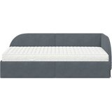  Kutni krevetni okvir s madracem 2 kom. Tamnosiva 90 x 190 cm Slike