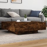 vidaXL Klubska mizica dimljeni hrast 100x100x31 cm inženirski les Cene