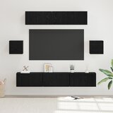 vidaXL Set TV omaric Drugo s shranjevanjem z vrati 7 pcs Črni hrast 80 x 30 x 30 cm u