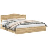 vidaXL Postelja s shranjevanjem z vzglavjem Sonoma hrast 180 x 200 cm, (5000105718) | Shoptok.si